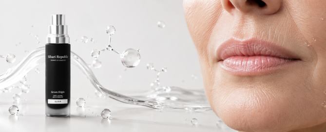 Tratamiento estético para reducir las arrugas del código de barras alrededor de los labios.